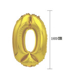 Globo Foil de Número 0 de 105 Centímetros de color Oro