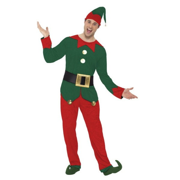 Disfraz de Elfo de color Rojo y Verde para Adulto
