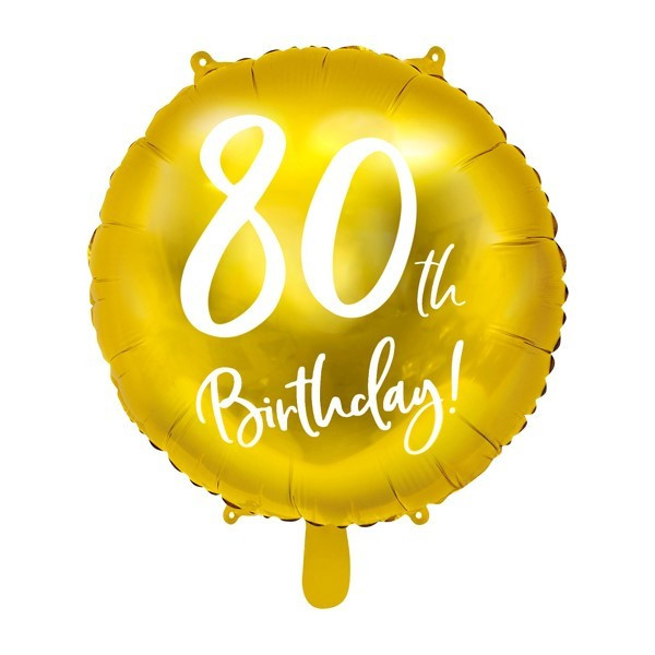 Globo Foil de 80th Birthday de 45 Centímetros de color Oro