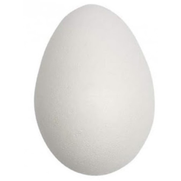 'Huevo de Poliespan de 12 x 10 Centímetros de color Blanco