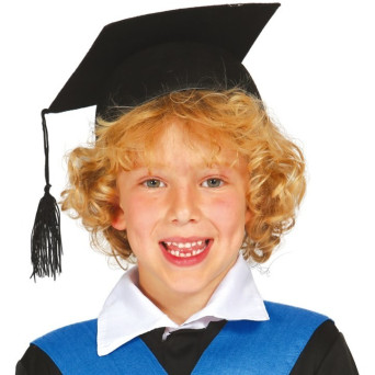 Birrete de Estudiante de color Negro Infantil