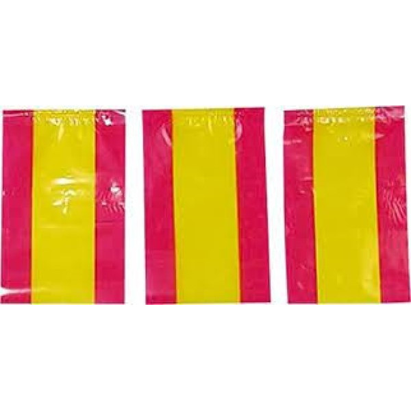 Guirnalda de Bandera España de Plástico de 20 x 30 Centímetros 50 Metros