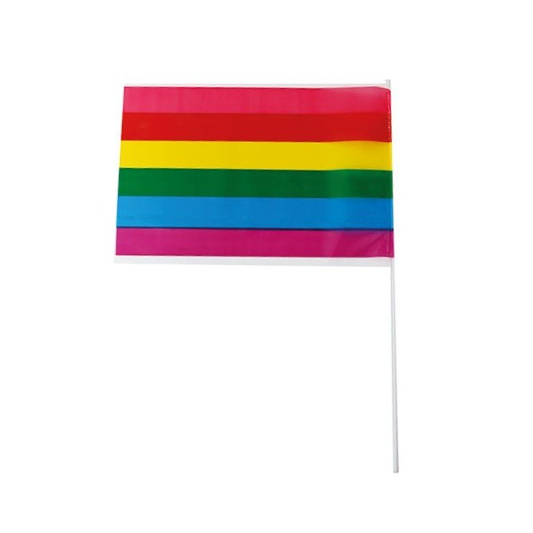 Bandera de LGTBI de Plástico de 20 x 30 Centímetros con Palo