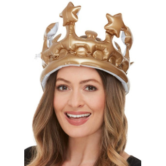 Corona Inflable de 23 Centímetros de color Oro