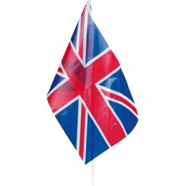 Bandera de Gran Bretaña de Plástico de 20 x 30 Centímetros con Palo