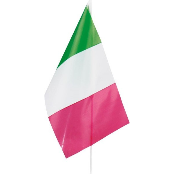 Bandera de Italia de Plástico de 20 x 30 Centímetros con Palo
