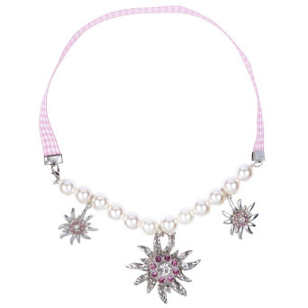 Collar de Perlas y Edelweiss con Strass para Adulto