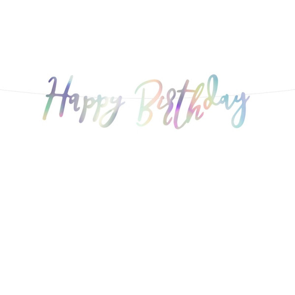 Guirnalda de Happy Birthday de 16,5 x 62 Centímetros de color Iridiscente
