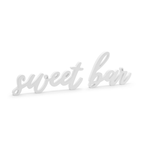 Letrero de Madera Sweet Bar de 37 x 10 Centímetros de color Blanco