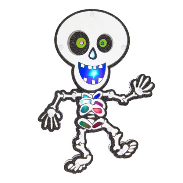 Esqueleto de 29 x 21 Centímetros con Luces Led Multicolor Parpadeantes