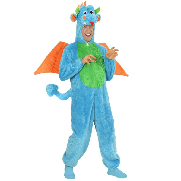 Disfraz de Dragón de color Azul para Adulto