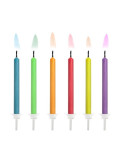 Vela de Cumpleaños con Llama de Colores 6 Unidades de 6 Centímetros
