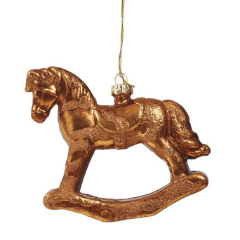 Caballito de 15 Centímetros de color Oro para Colgar