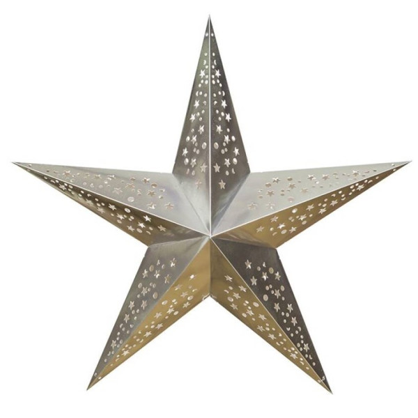 Estrella de 5 Puntas Plegable de color Plata de 90 Centímetros