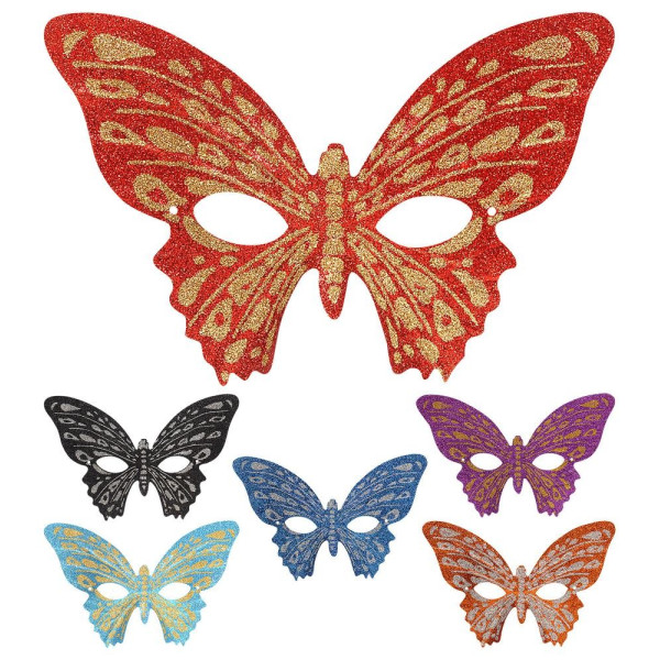 Antifaz de Mariposa con Purpurina Varios Colores