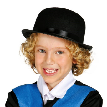 Bombín de color Negro Infantil