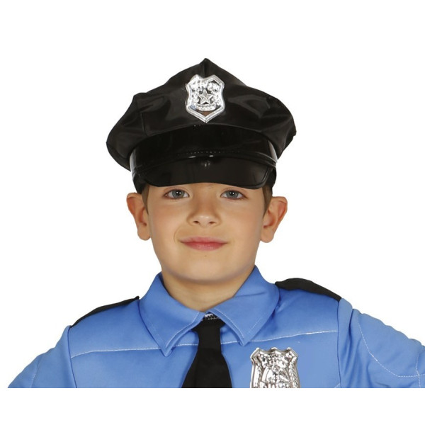 Gorra de Policía de color Negro Infantil