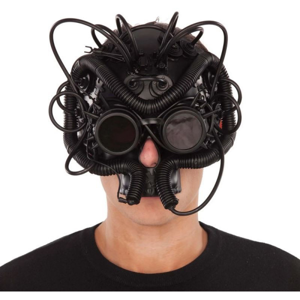 Máscara de Steampunk de color Negro para Adulto