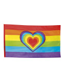 Bandera de Arco Iris con Corazón de 90 x 150 Centímetros