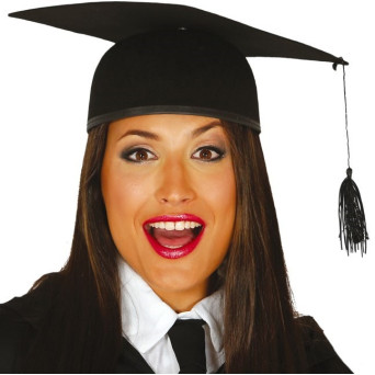 Birrete de Estudiante de color Negro para Adulto