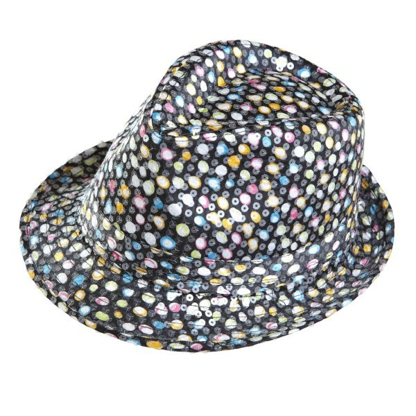 Sombrero de Lunares Multicolor con Lentejuelas para Adulto