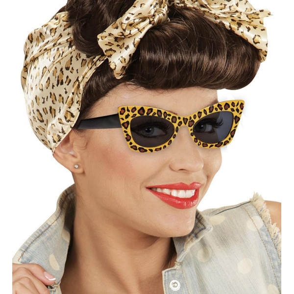 Gafas de Rockabilly Leopardo para Adulto