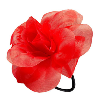 Cinta de Pelo con Flor de color Rojo