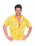 Camisa Hawaiana de color Amarillo para Adulto