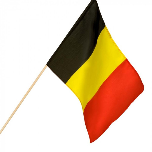 'Bandera de Bélgica de 30 x 45 Centímetros con Palo