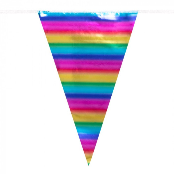  Guirnalda de Banderines Grandes de Rainbow de 10 Metros