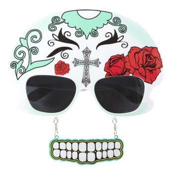 Gafas de Cráneo del Día de los Muertos Mexicano para Adulto