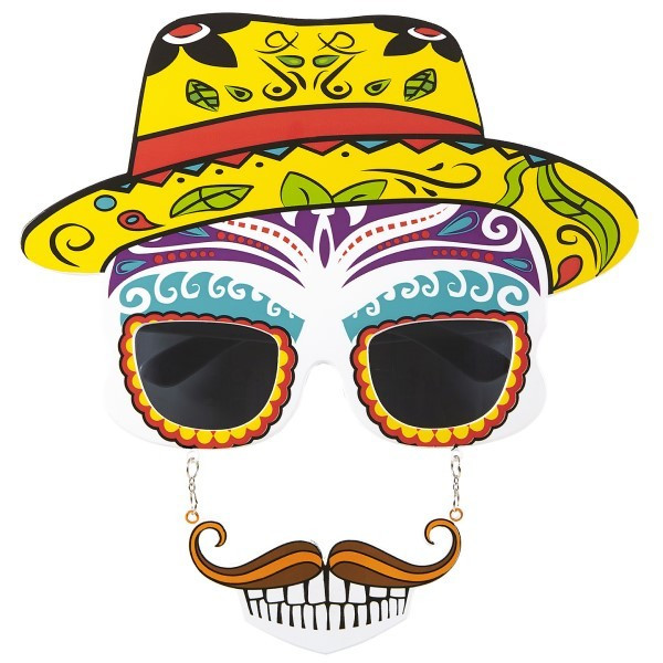 Gafas de Calavera del Día de los Muertos Mexicano para Adulto