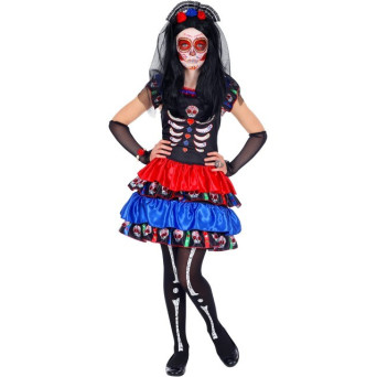 Disfraz de Novia del Día de los Muertos Mexicano Infantil