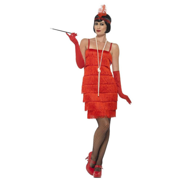 Disfraz de Charlestón de los años 20s de color Rojo para Adulto