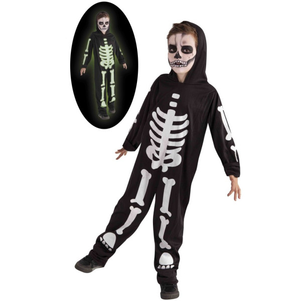 Disfraz de Esqueleto Brillante en la Oscuridad Infantil