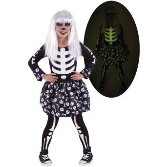 Disfraz de Esqueleto Brillante en la Oscuridad Infantil
