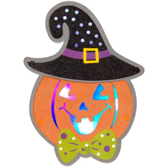 Calabaza de 26 x 19 Centímetros con Luces Led Multicolor Parpadeantes