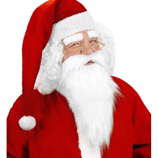Barba Blanca de Papá Noel con Bigote y Cejas para Adulto