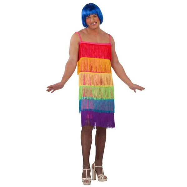  Vestido de Flecos Rainbow para Adulto