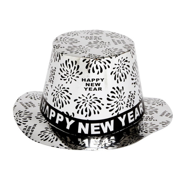  Sombrero de Happy New Year de color Plata para Adulto