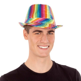 Sombrero de Lentejuelas Rainbow para Adulto