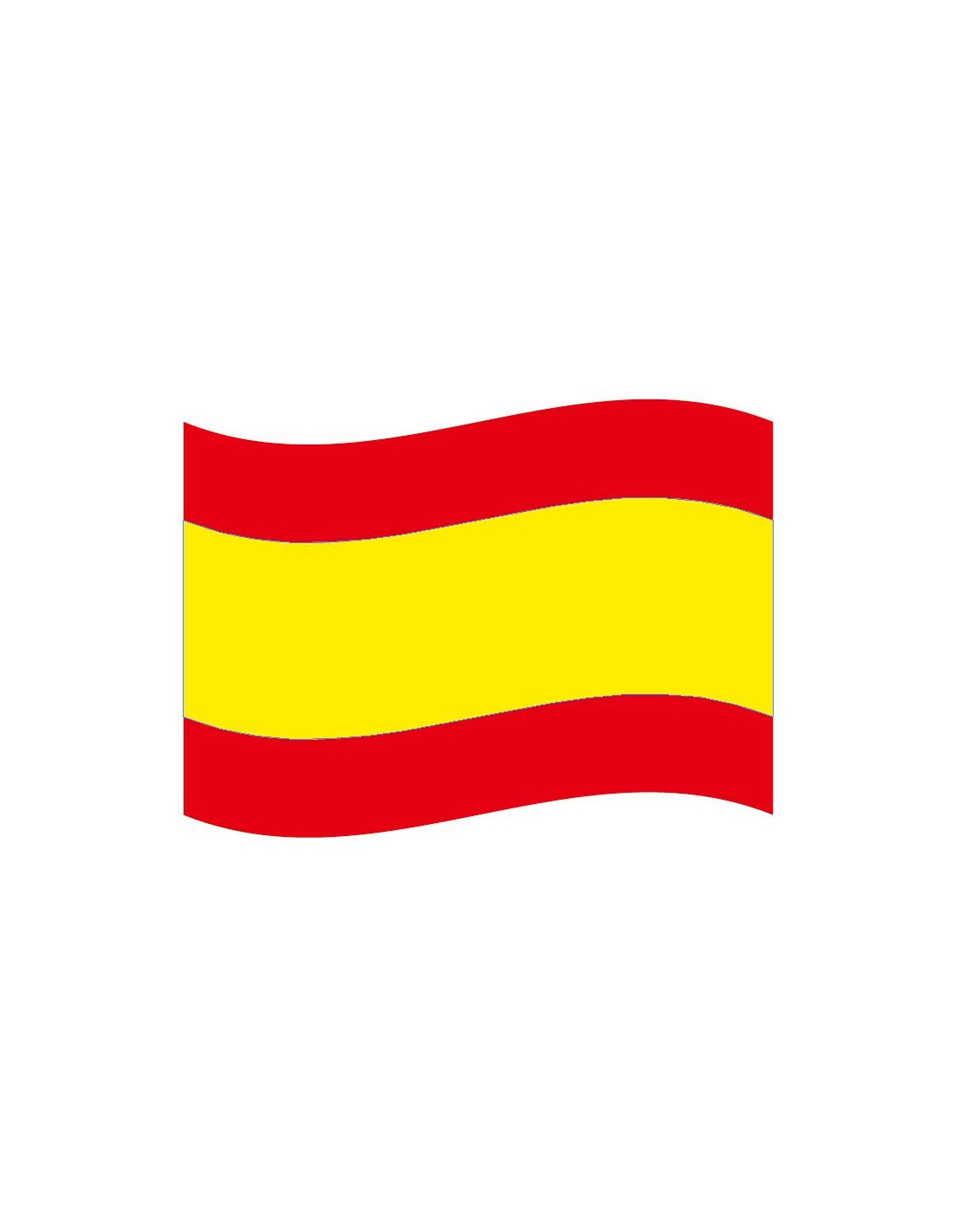 Pegatina plana de la Bandera de España Ondeante sin Escudo
