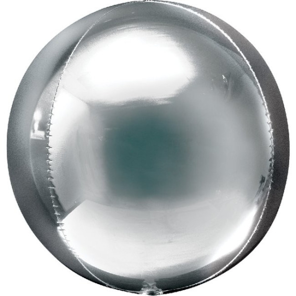 Globo Orbz de 40 Centímetros de color Plata Metalizado