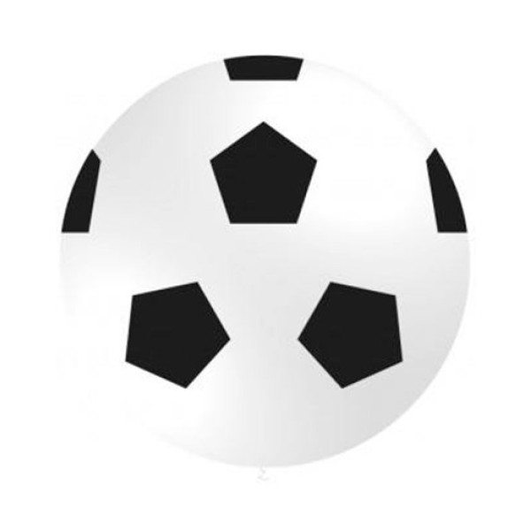  Globo Látex de Balón de Fútbol R36 de 91 Centímetros de color Blanco 100% Biodegradable