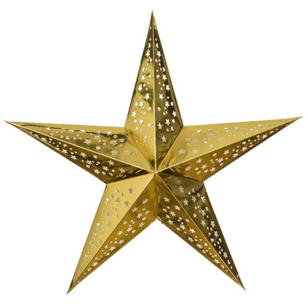 Estrella de 5 Puntas Plegable de color Oro 90 Centímetros