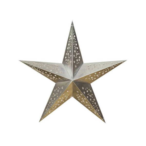 Estrella de 5 Puntas Plegable de color Plata 60 Centímetros