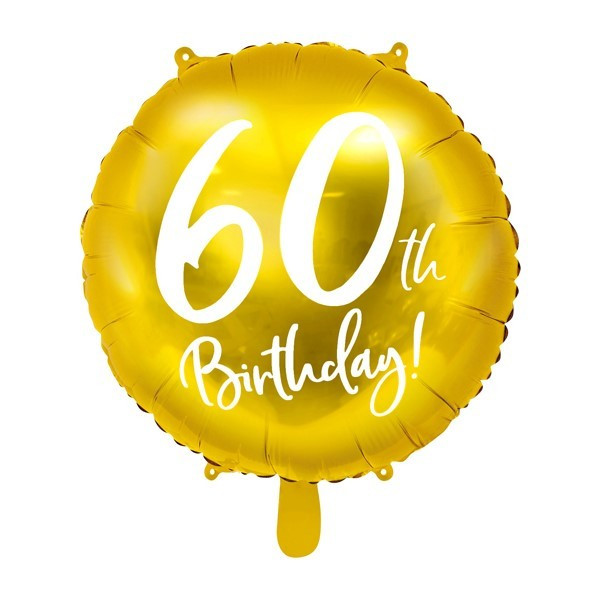 Globo Foil de 60th Birthday de 45 Centímetros de color Oro