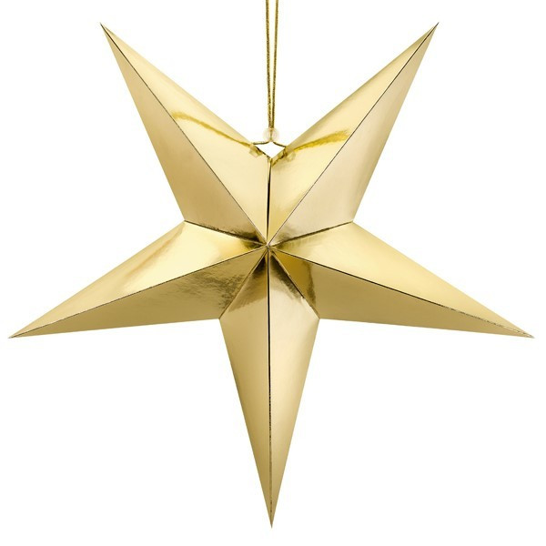 Estrella de Papel de 70 Centímetros de color Oro para Colgar