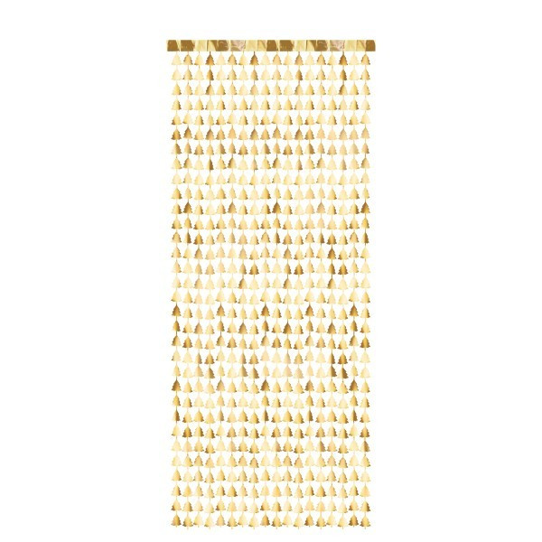 Cortina de Árbol de Navidad de 100 x 245 Centímetros de color Oro