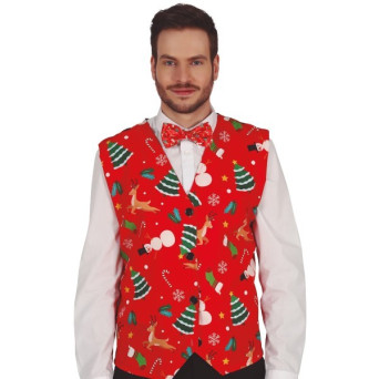 Chaleco de Navidad de color Rojo para Adulto